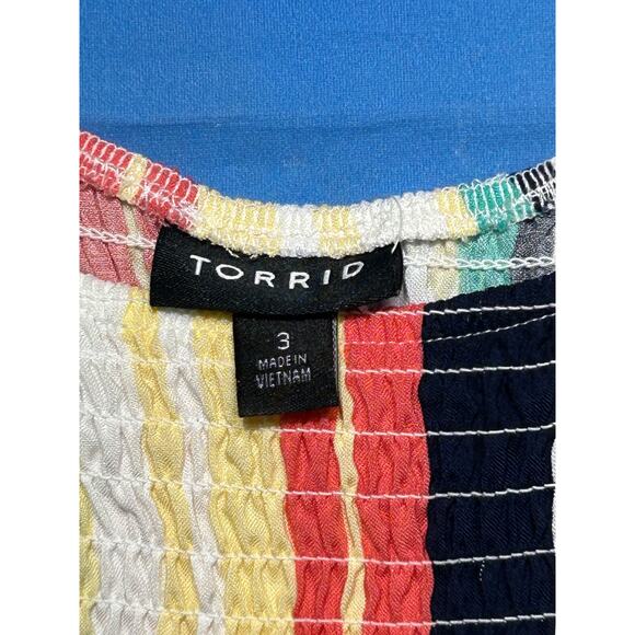 Torrid Spaghetti Strap Striped Babydoll Top Women's Plus Size 3x NWT - Picture 2 of 4